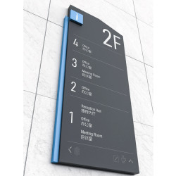 Customizable directional signs for shopping centers and indoor and outdoor buildings. Premium metal signage