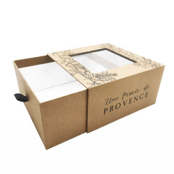 Design and preparation of cardboard product boxes with a transparent window