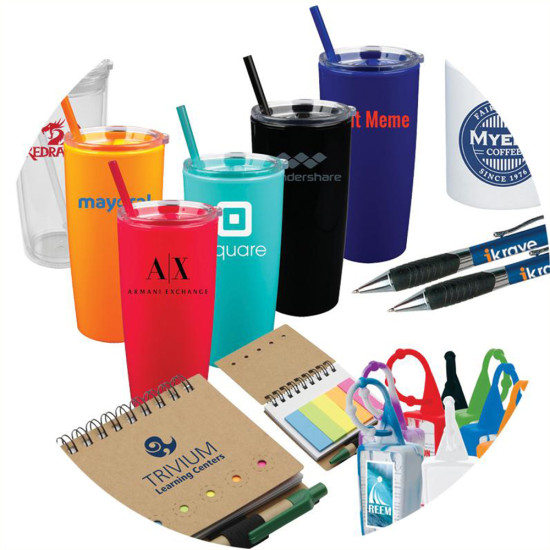 A premium promotional gift set with a custom logo, perfect for customer appreciation