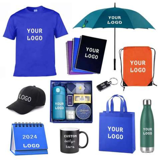 Corporate gift sets with custom logos, promotional gifts, and gifts for business events