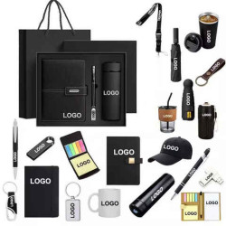 Corporate gift sets with custom logos, promotional gifts, and gifts for business events
