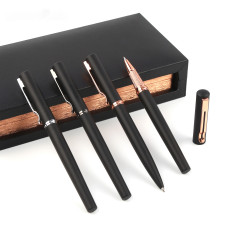 A luxurious metal ballpoint pen, the perfect business gift. A sophisticated and elegant pen set 