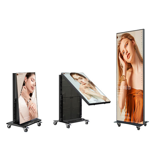 Portable LED video advertising display screen, foldable and movable, suitable for indoor and outdoor use