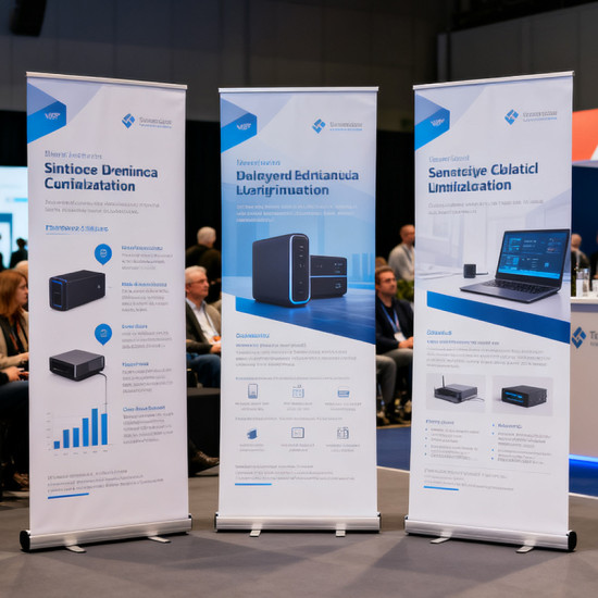 حامل اعلاني أفقي قابل للطي رول اب بإطار ألومنيوم قوي محمول يُثبّت على الأرض قابل للطي من ميديا عربية