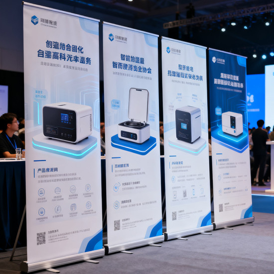 حامل اعلاني أفقي قابل للطي رول اب بإطار ألومنيوم قوي محمول يُثبّت على الأرض قابل للطي من ميديا عربية