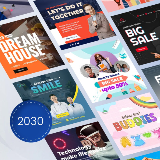 تصميم جميع بوستات وتصاميم السوشيال ميديا باللغة العربية والانكليزية والكوردية