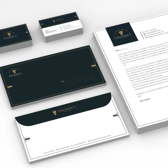 Visual identity design and all corporate supplies in Arabic, English, and Kurdish