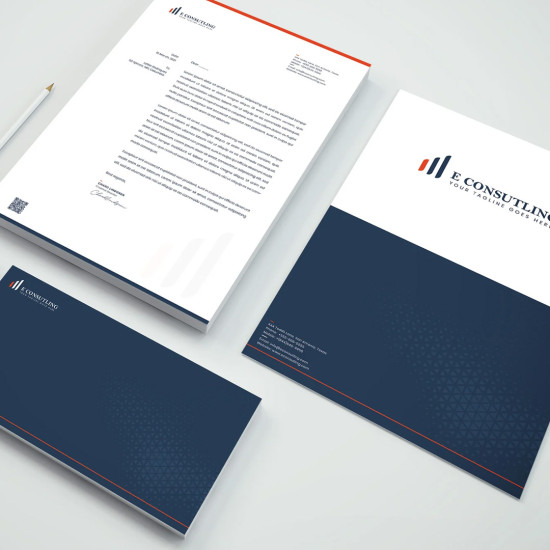 Visual identity design and all corporate supplies in Arabic, English, and Kurdish