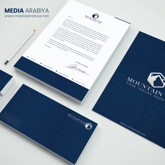 تصميم الهوية البصرية وكافة مستلزمات الشركات باللغة العربية والانكليزية والكوردية